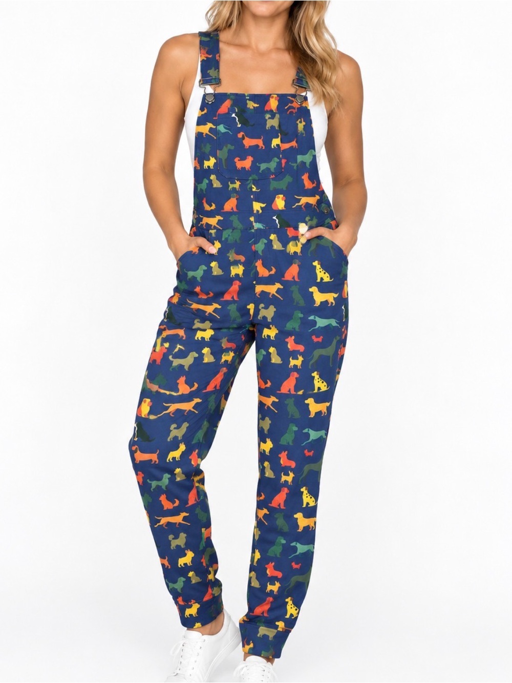 Swoveralls overalls dog printed jogger style dog lovers one piece comfort SZ L